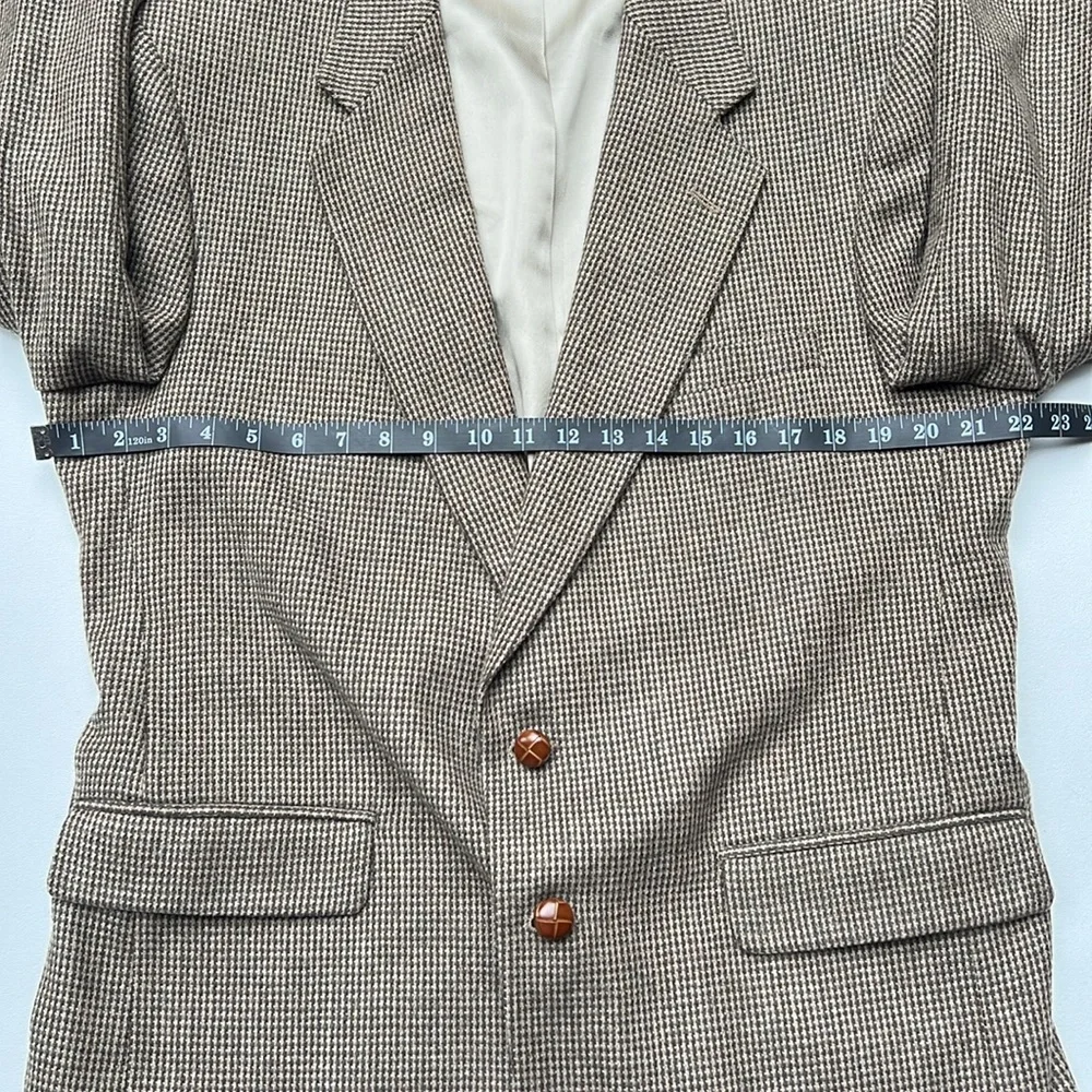 Woolrich Men’s blazer tweed vintage Classic‎ Houndstooth sports coat brown 42R